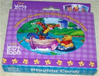 Disney Winnie the Pooh Collector Tin & 2 Decks of Cards  