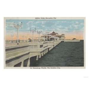   View of Million Dollar Pier Giclee Poster Print, 12x9