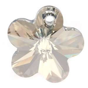  Swarovski Pendants #6744 Flowers 14mm Crystal Silver Shade 