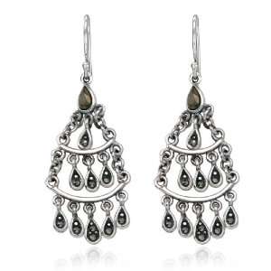  Sterling Silver Marcasite Dangle Wire Earrings Jewelry