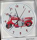 Classic Cushman 1952 Red Eagle Scooter, Custom Motorcycle Wall Clock