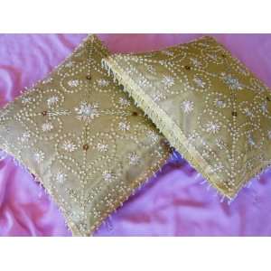   Sari Gold Accent Throw Decorative Pillows Shams Cases