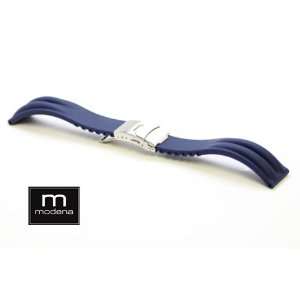   Navy Blue Ridgo ridged band with deployant buckle