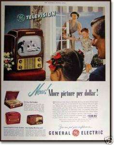 1948 GE General Electric television sets and radios AD  