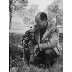  Politician Adlai E. Stevenson and His Pet Dalmatian 