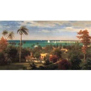 Albert Bierstadt 33W by 18H  Panoramic View of the Harbour CANVAS 
