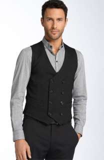 Armani Collezioni Double Breasted Microfiber Vest  