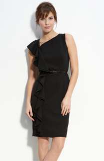 Calvin Klein Ruffle Front Woven Sheath Dress  