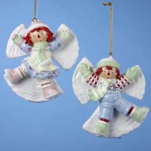  Club Pack of 12 Raggedy Ann and Andy Snow Angel Christmas 