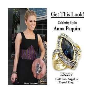  ES2209 ANNA PAQUIN Inspired   Gold Plated Sapphire Crystal 