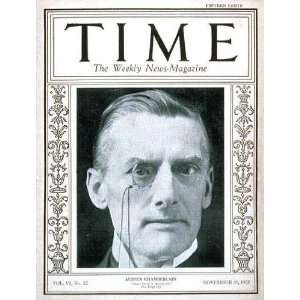  Austen Chamberlain by TIME Magazine. Size 11.00 X 14.00 