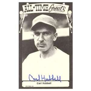 Carl Hubbell Autographed 3x5 Card
