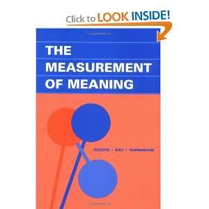   The Measurement of Meaning [Paperback] Charles E Osgood Books
