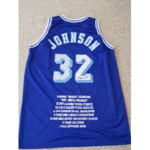  Earvin Magic Johnson signed autographed authentic stat 