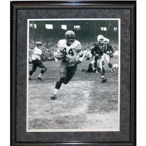 Ernie Davis Black Rope Framed B/W Unsigned Syracuse Running 16x20 