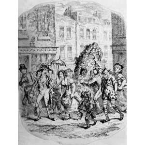  Illustration by George Cruikshank of May Day Celebration 