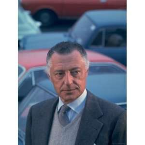  President of Fiat Gianni Agnelli Standing with Cars in 