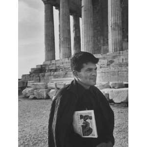  Beatnik Writer Gregory Corso Walking at Acropolis 