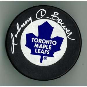 Johnny Bower Autographed Toronto Maple Leafs Puck