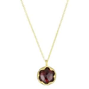  Katie Diamond Ruby Rose Yellow Gold Red Garnet Necklace 
