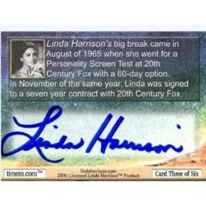 Linda Harrison Autographed Trading Card