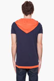 Bill Tornade Orange Hooded Jack T shirt for men  