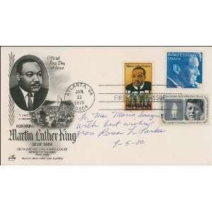   Rosa Parks 1st Day Cover Signed Re Martin Luther King 