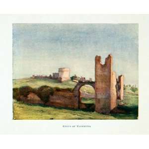  1904 Color Print Circus Maxentius Rome Archaeologic Ruins 