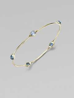 Ippolita   Blue Topaz & 18K Yellow Gold Five Stone Bracelet