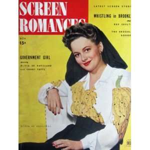  Screen Romances Olivia De Havilland Magazine November 1943 