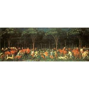 FRAMED oil paintings   Paolo Uccello   24 x 10 inches   The Hunt in 