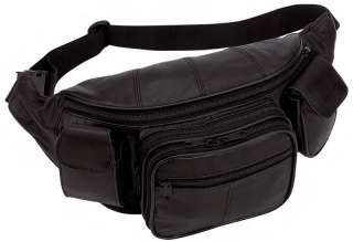 Embassy™ Large Leather Cell Pocket Fanny Pack Waist Bag  