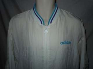 Vintage 80s Adidas White Jacket Sz L Retro emo  