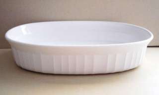 Corning Ware French White Oval Ribbed Individual Casserrole Bakeware 