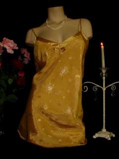 Intoxicating Vtg ~Gold Satin~ Buttery Soft Glossy Nightgown L XL 