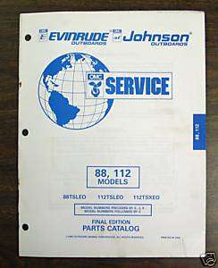1995 Johnson Evinrude Parts Catalog 88 112 Models  