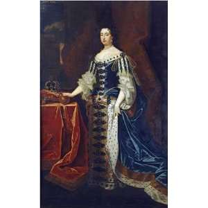Portrait of Queen Mary II Sir Godfrey Kneller. 10.13 inches by 14.00 