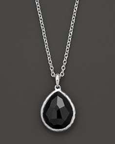Ippolita Sterling Silver Medium Teardrop Pendant Necklace In Black 