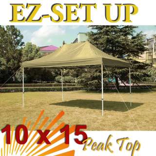 BEIGE 10x15 EZ Pop Up Canopy Gazebo Party Wedding Tent NEW  