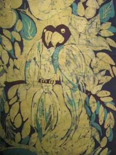 Mid Century Fabric Textile Wall Art Batik Joyce Marie  