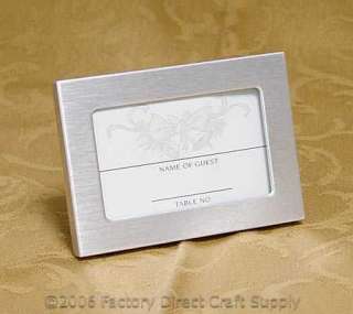Item# 97139/50   Place Setting Card in Silver Frame Size 3 1/2w x 2 