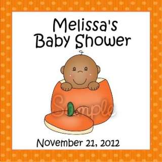 Personalized Little Pumpkin Fall Baby Shower Favor Tags  