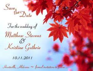 50 Personalized Fall Leaves Wedding Save The Date Cards  