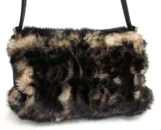 NEW AUTH FENDI Selleria Brown Black Mink Small Handbag  