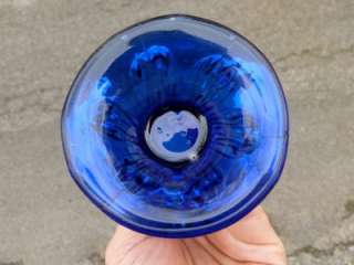   FENTON BLUE KNOTTED BEADS GORGEOUS RADIUM CARNIVAL GLASS VASE  
