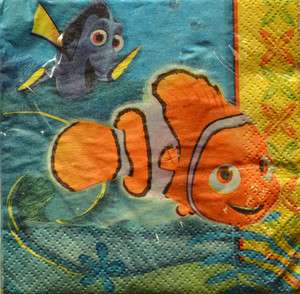   Finding NEMO Ocean Fish Birthday Party 16 Small 2 Ply Napkins  