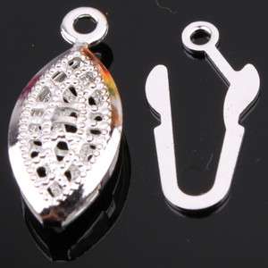 5pcs Silver Plated Filigree Fish hook Clasp Findings  