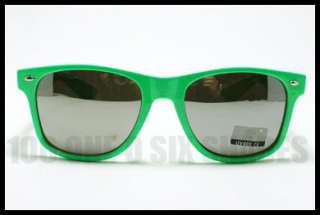 80S RETRO Sunglasses Mirror Lens Shades for Men & Women GREEN New 