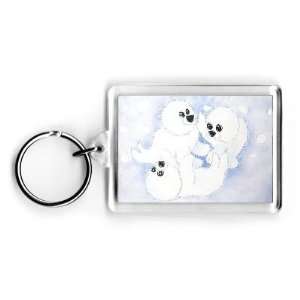 Snow Babies, 2005 (w/c on paper) by Tony Todd   Acrylic Keyring 