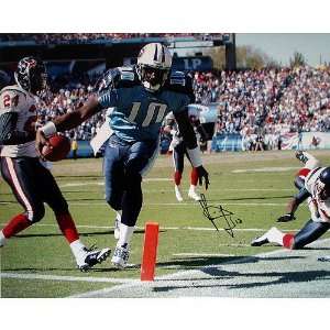 Vince Young Tennessee Titans   TD vs. Houston   Autographed 16x20 